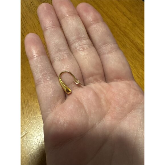 14k Gold Plated Sterling Silver Water Drop Design Minimal Earrings Jewelry Women - Picture 7 of 7